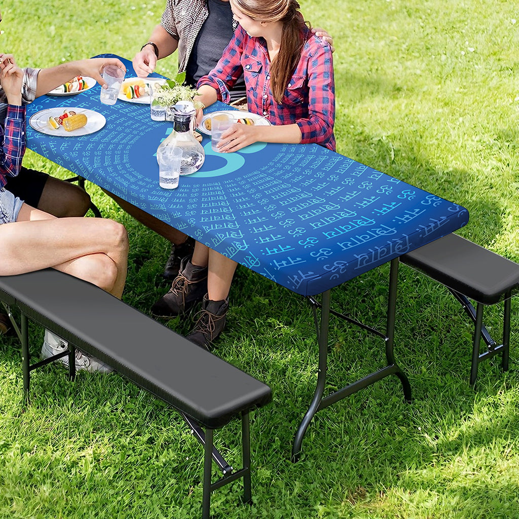 Spiritual Om Sign Print Picnic Table Cover