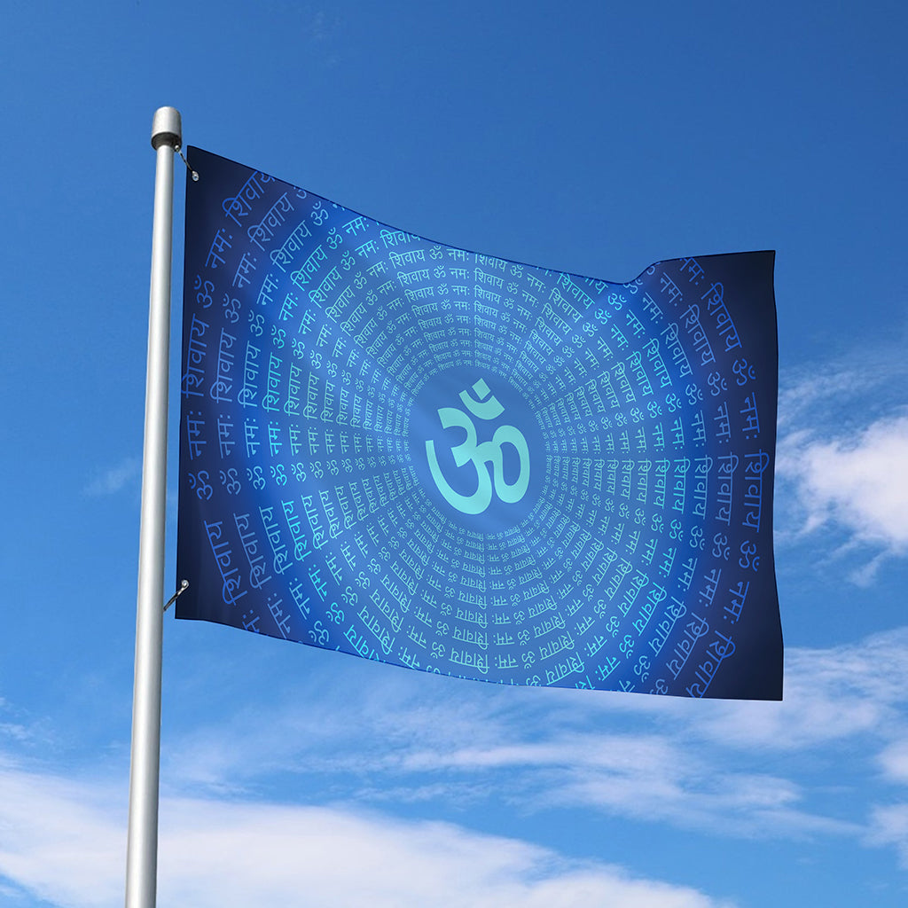 Spiritual Om Sign Print Polyester Flag