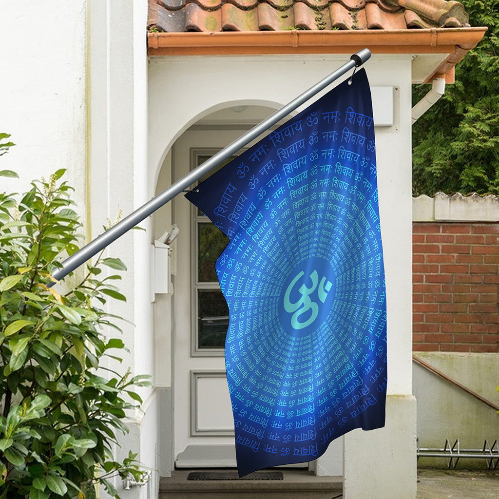 Spiritual Om Sign Print Polyester Flag