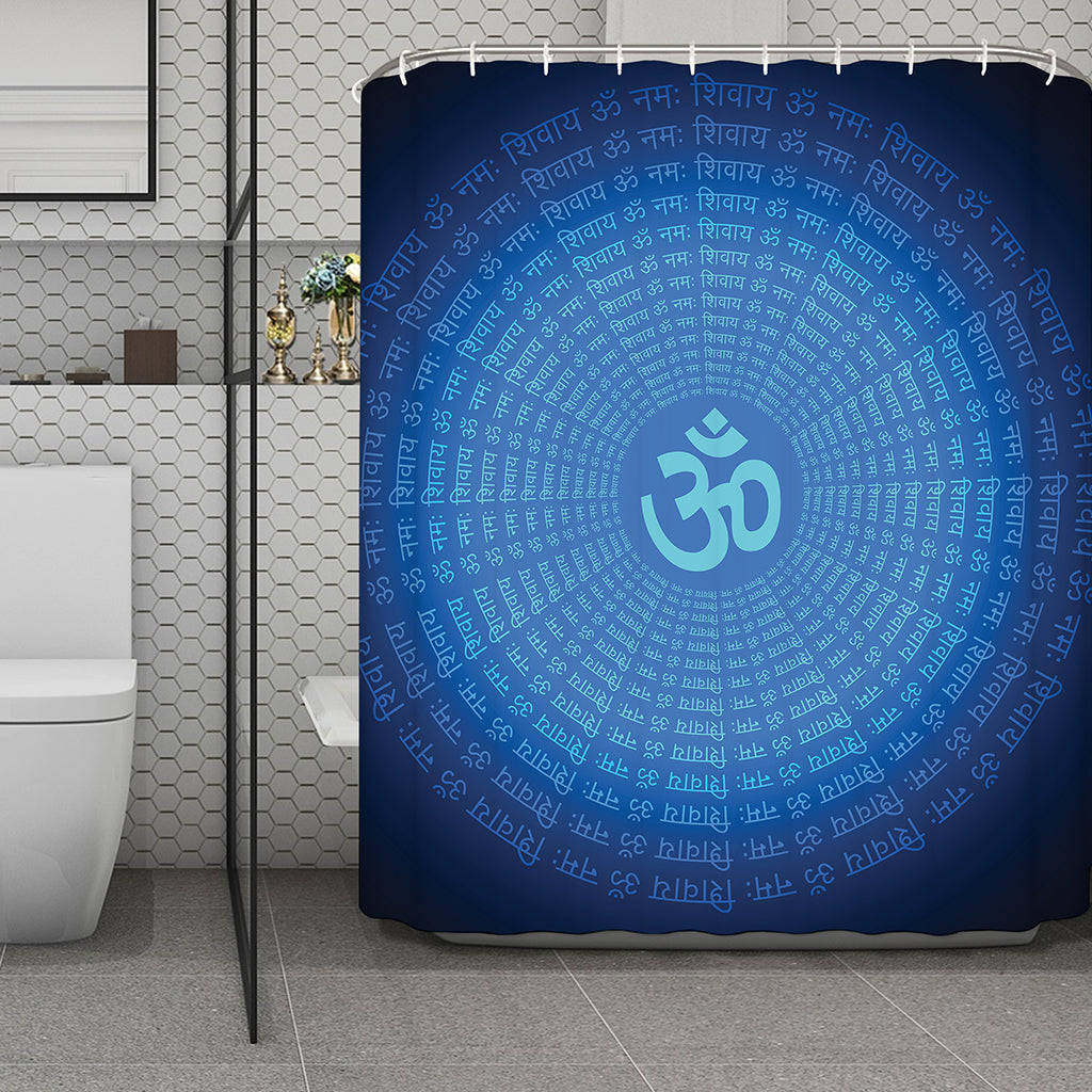 Spiritual Om Sign Print Polyester Shower Curtain