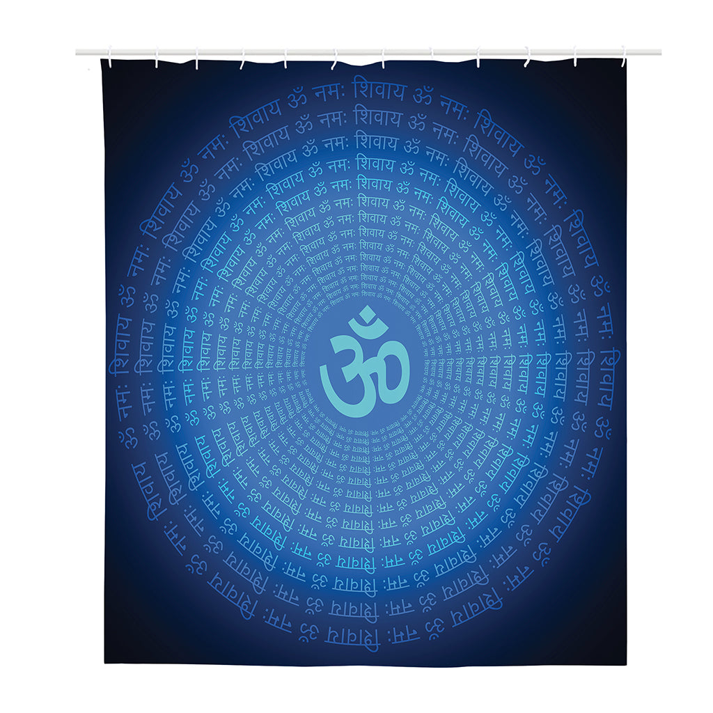 Spiritual Om Sign Print Polyester Shower Curtain