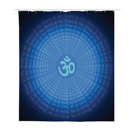 Spiritual Om Sign Print Polyester Shower Curtain