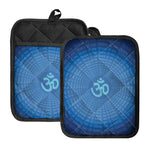 Spiritual Om Sign Print Pot Holders With Pocket