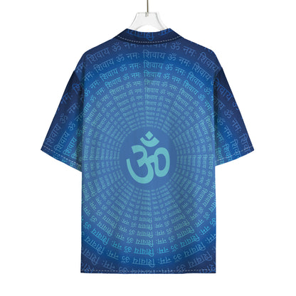 Spiritual Om Sign Print Rayon Hawaiian Shirt