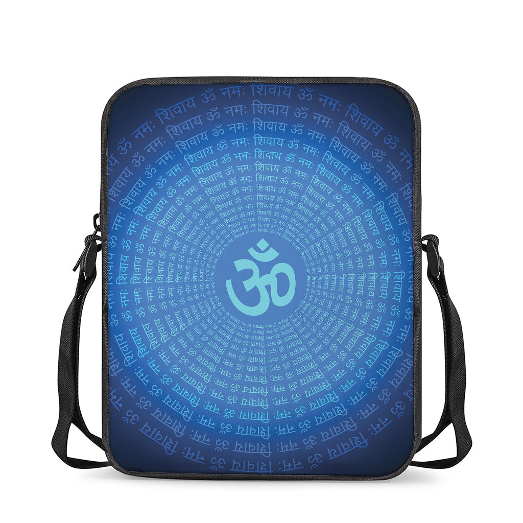 Spiritual Om Sign Print Rectangular Crossbody Bag