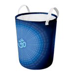 Spiritual Om Sign Print Round Laundry Basket