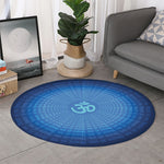 Spiritual Om Sign Print Round Rug