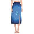 Spiritual Om Sign Print Side Slit Midi Skirt