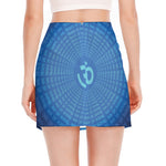 Spiritual Om Sign Print Side Slit Mini Skirt