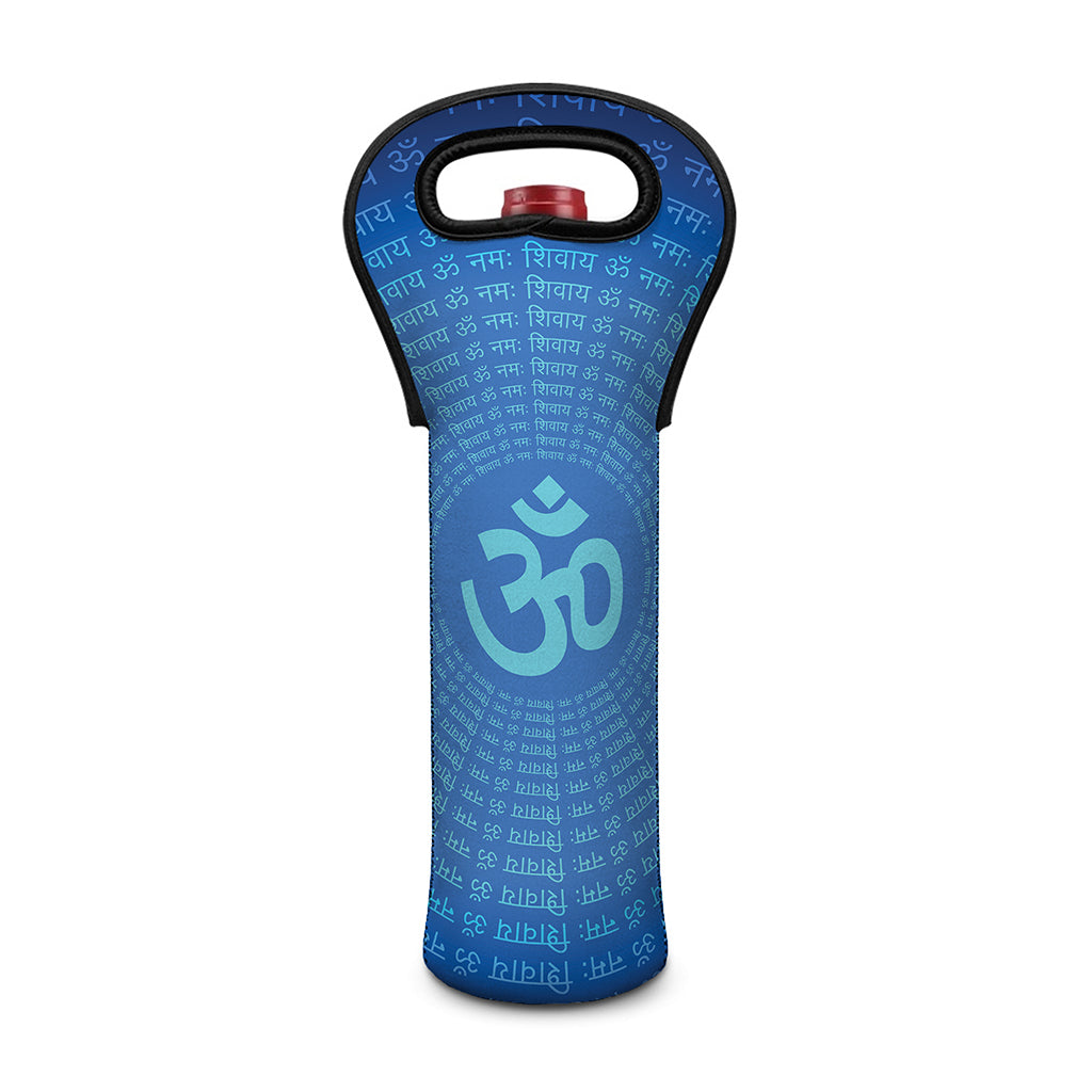 Spiritual Om Sign Print Single Neoprene Wine Tote