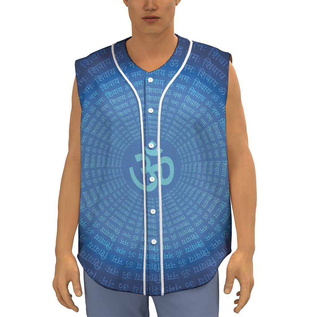 Spiritual Om Sign Print Sleeveless Baseball Jersey