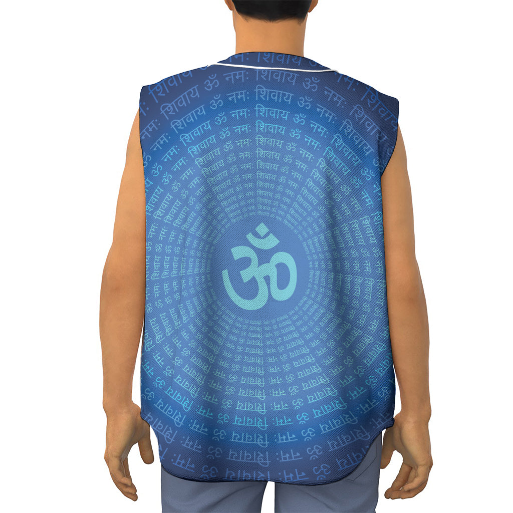 Spiritual Om Sign Print Sleeveless Baseball Jersey
