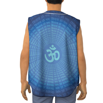 Spiritual Om Sign Print Sleeveless Baseball Jersey