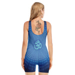 Spiritual Om Sign Print Sleeveless One Piece Swimsuit
