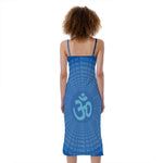Spiritual Om Sign Print Slim Fit Midi Cami Dress