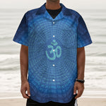 Spiritual Om Sign Print Textured Short Sleeve Shirt