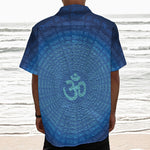 Spiritual Om Sign Print Textured Short Sleeve Shirt