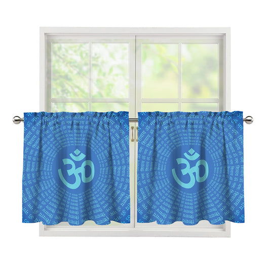 Spiritual Om Sign Print Tier Curtains