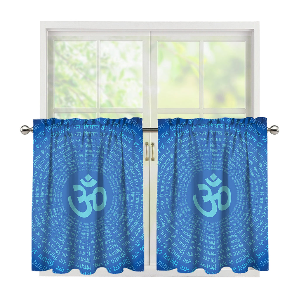 Spiritual Om Sign Print Tier Curtains