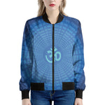 Spiritual Om Sign Print Women's Bomber Jacket