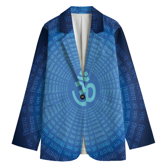 Spiritual Om Sign Print Women's Cotton Blazer