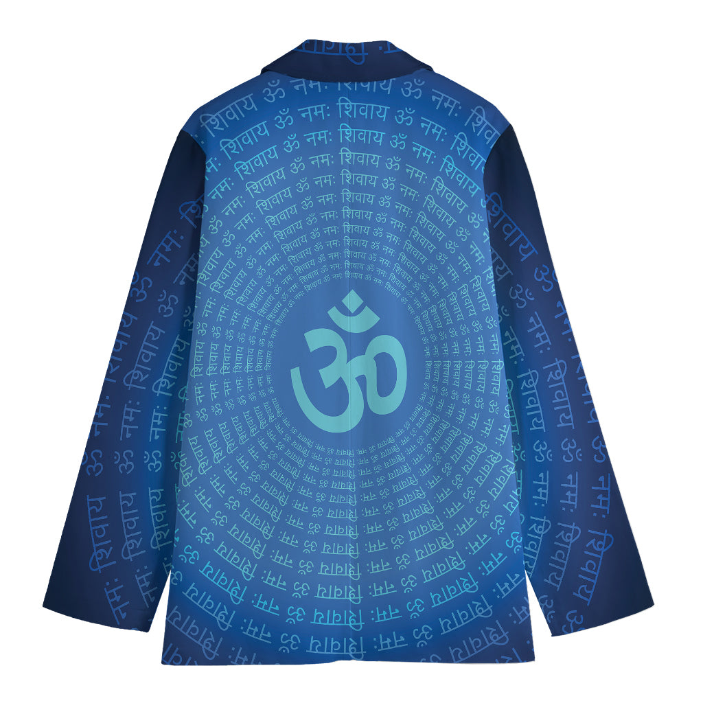 Spiritual Om Sign Print Women's Cotton Blazer
