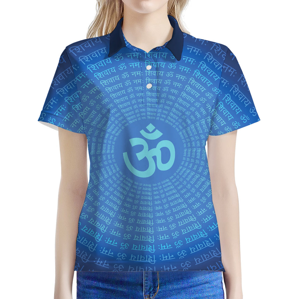 Spiritual Om Sign Print Women's Polo Shirt
