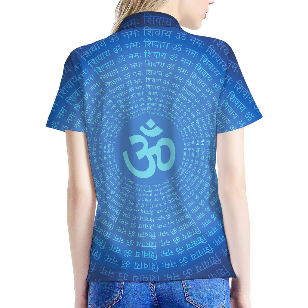 Spiritual Om Sign Print Women's Polo Shirt
