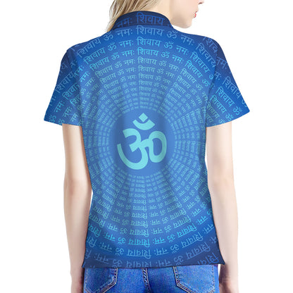 Spiritual Om Sign Print Women's Polo Shirt