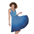 Spiritual Om Sign Print Sleeveless Knee Length Dress