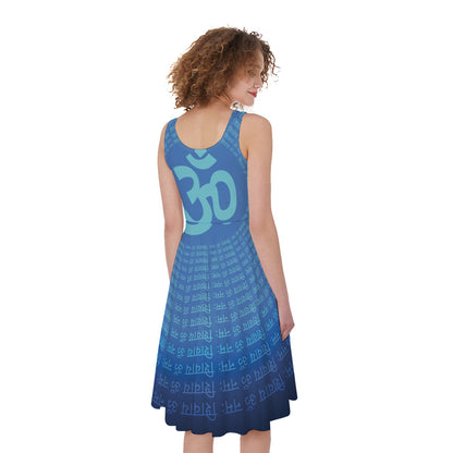 Spiritual Om Sign Print Women's Sleeveless Dress