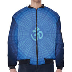 Spiritual Om Sign Print Zip Sleeve Bomber Jacket