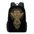 Spiritual Owl With Dreamcatcher Print 17 Inch Backpack