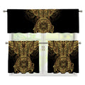 Spiritual Owl With Dreamcatcher Print 3 Piece Kitchen Curtains