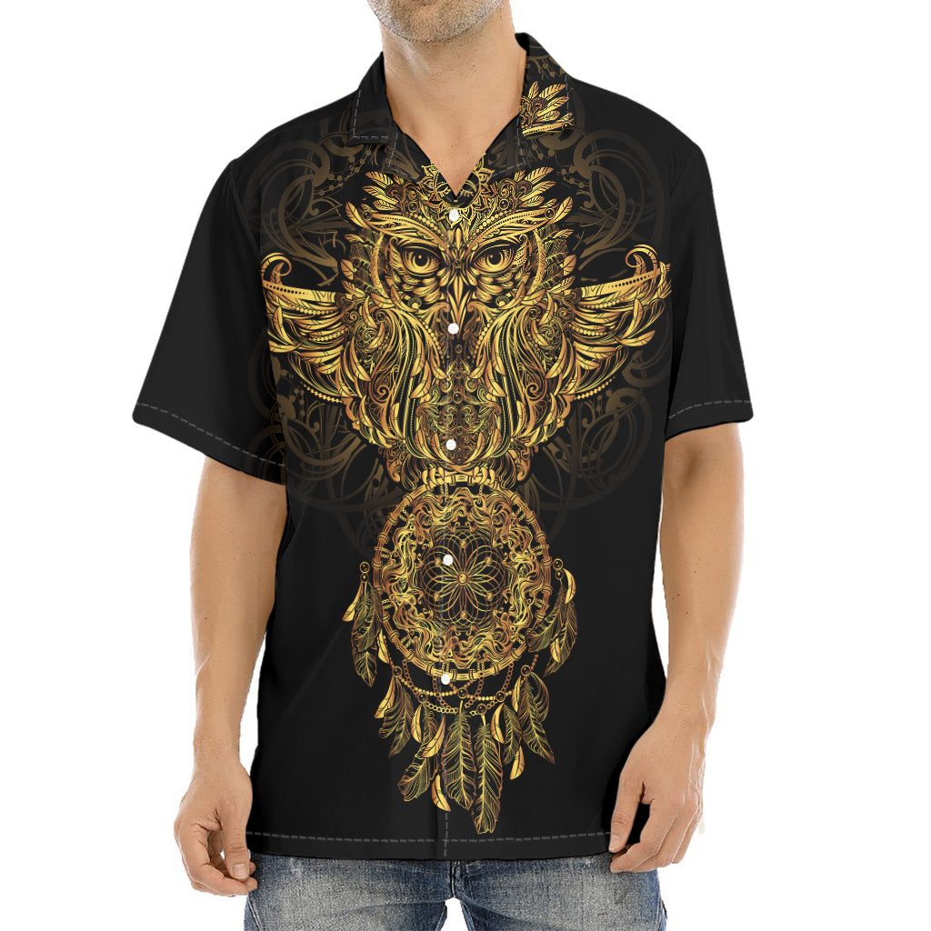 Spiritual Owl With Dreamcatcher Print Aloha Shirt
