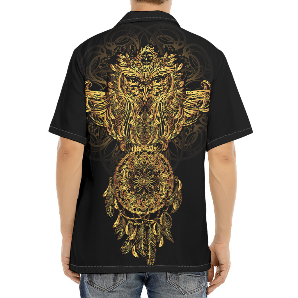 Spiritual Owl With Dreamcatcher Print Aloha Shirt