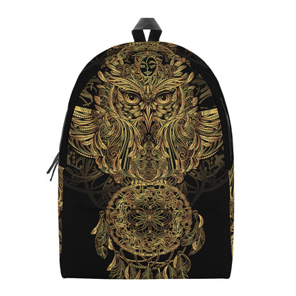 Spiritual Owl With Dreamcatcher Print Backpack