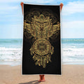 Spiritual Owl With Dreamcatcher Print Beach Towel