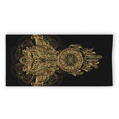Spiritual Owl With Dreamcatcher Print Beach Towel