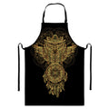 Spiritual Owl With Dreamcatcher Print Bib Apron With Pocket