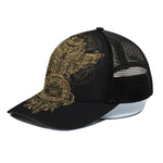Spiritual Owl With Dreamcatcher Print Black Mesh Trucker Cap