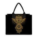 Spiritual Owl With Dreamcatcher Print Canvas Tote Bag