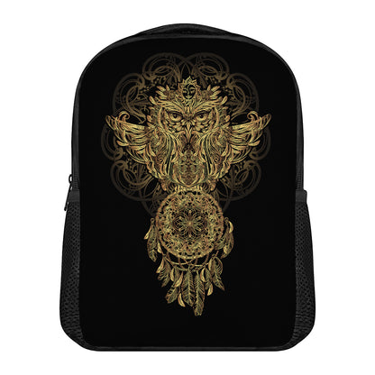 Spiritual Owl With Dreamcatcher Print Casual Backpack