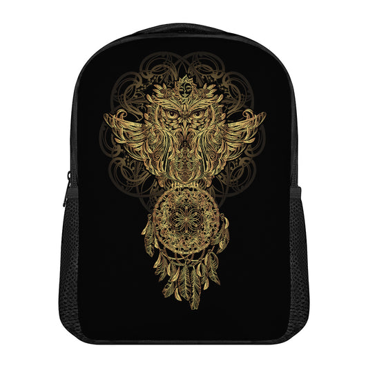Spiritual Owl With Dreamcatcher Print Casual Backpack