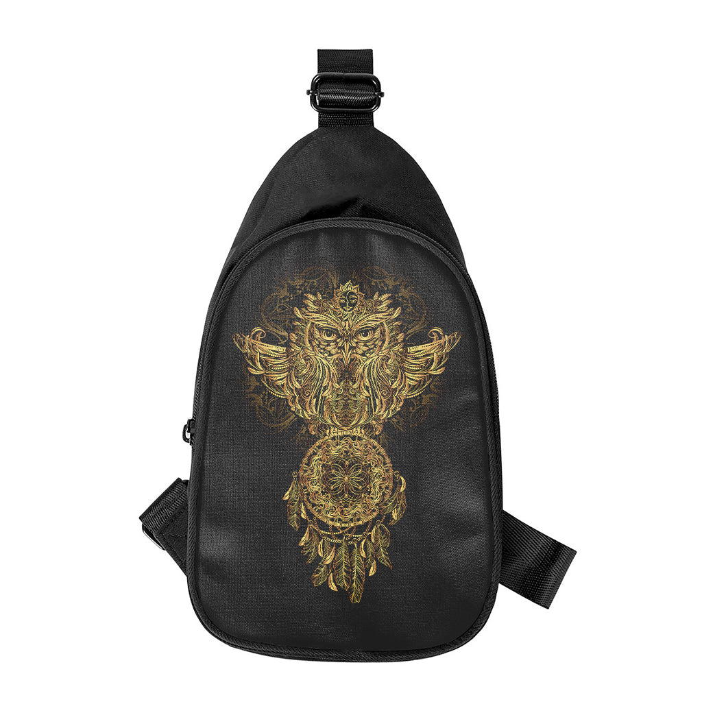 Spiritual Owl With Dreamcatcher Print Chest Bag