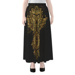 Spiritual Owl With Dreamcatcher Print Chiffon Maxi Skirt