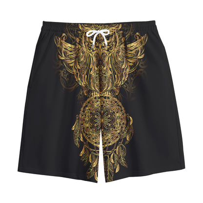 Spiritual Owl With Dreamcatcher Print Cotton Shorts