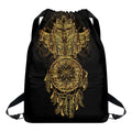 Spiritual Owl With Dreamcatcher Print Drawstring Backpack