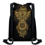Spiritual Owl With Dreamcatcher Print Drawstring Backpack
