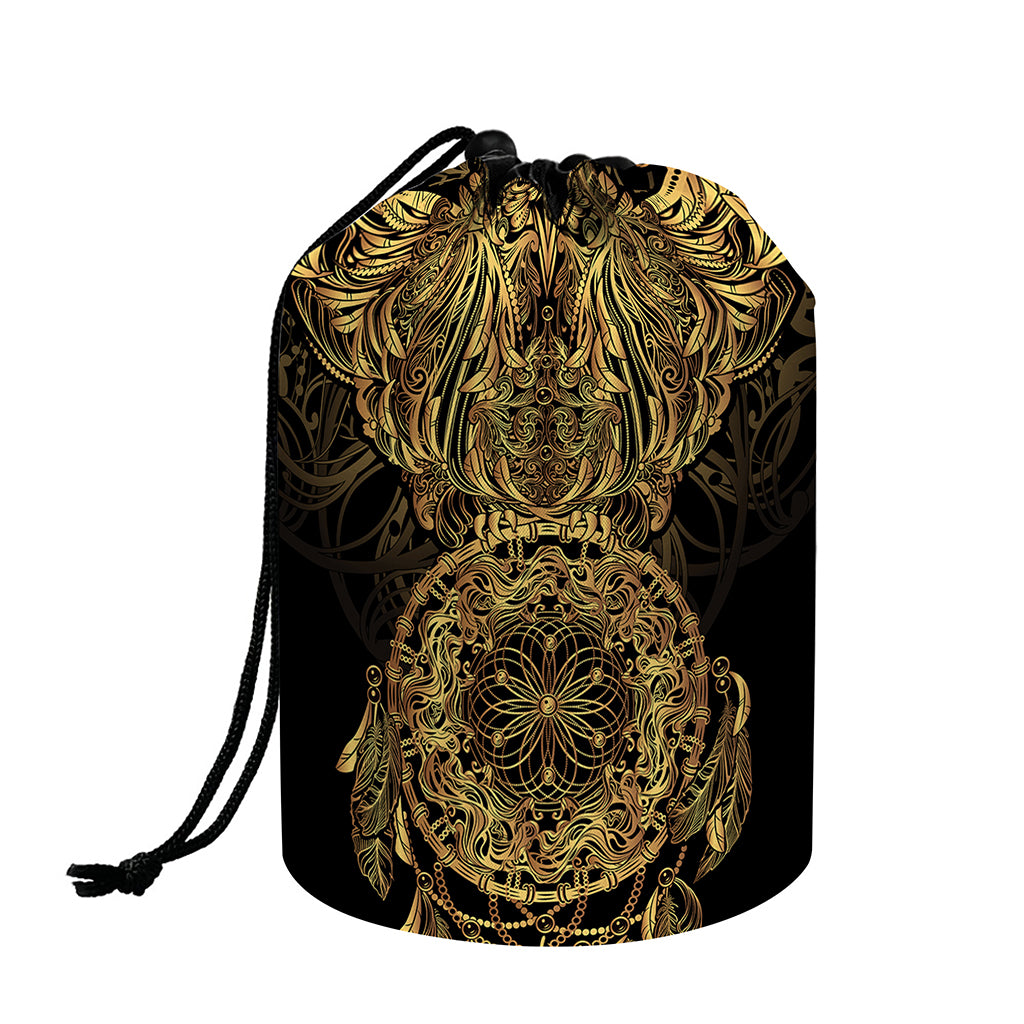Spiritual Owl With Dreamcatcher Print Drawstring Makeup Bag